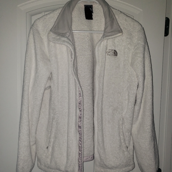 North face white Zippered front with front and back logo size large - Picture 3 of 9